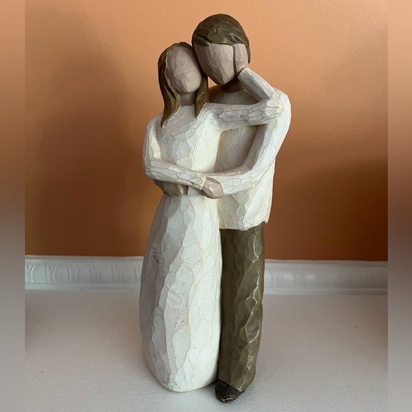 Willow Tree Together Loving Couple Sculpture in Cream and Tan Figurine - Picture 8 of 10
